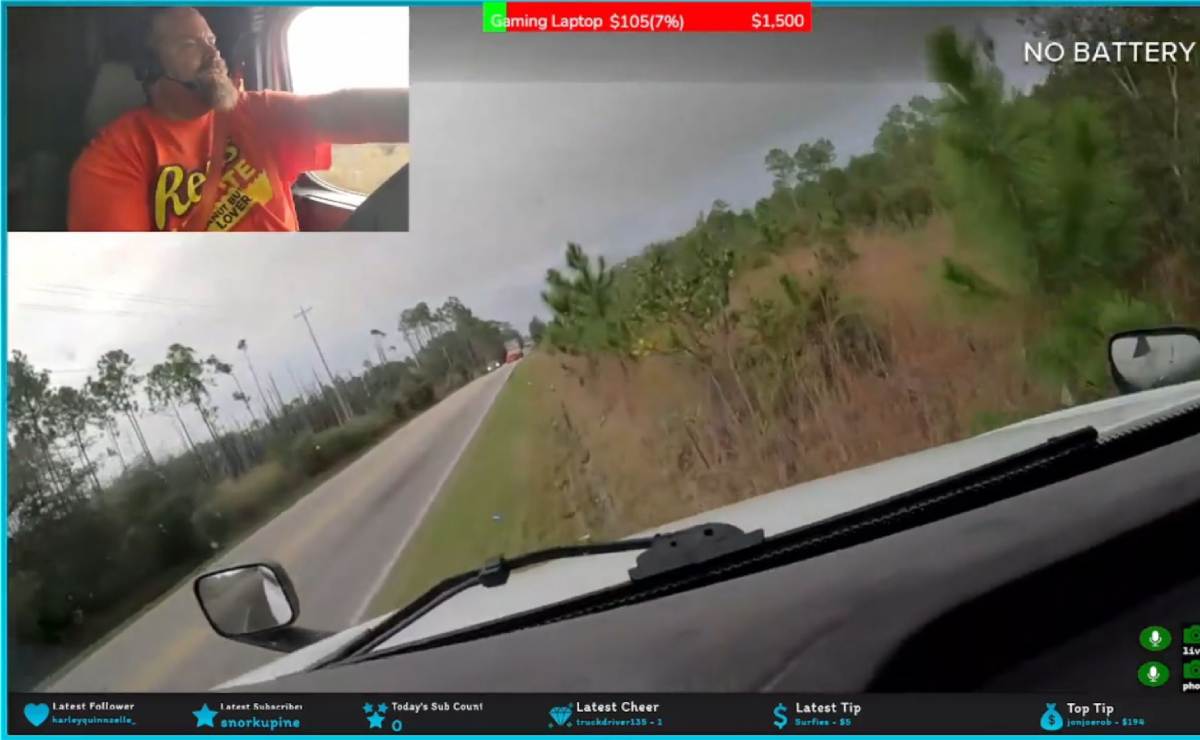 Se accidenta en camión mientras transmitía en Twitch y todo quedó registrado Camión accidente Twitch