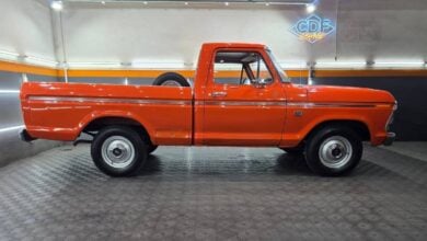 MDP Ford F 100 1980 perfil Ford F-100 1980: Renacimiento de un Clásico en Naranja Estival